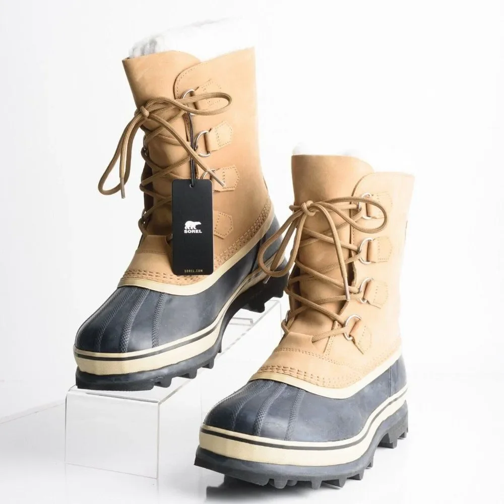 Sorel Caribou Womens Waterproof Leather Snow Boots US 11 EU 42 Buff Tan NWT
